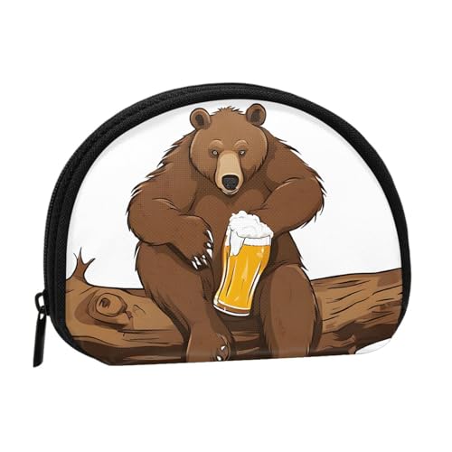 Tragbare Mini-Aufbewahrungstasche mit Bären-Motiv, Muschelform, kleine Münzgeldbörse, Muschel-Aufbewahrungstasche von ESNAIUVCD