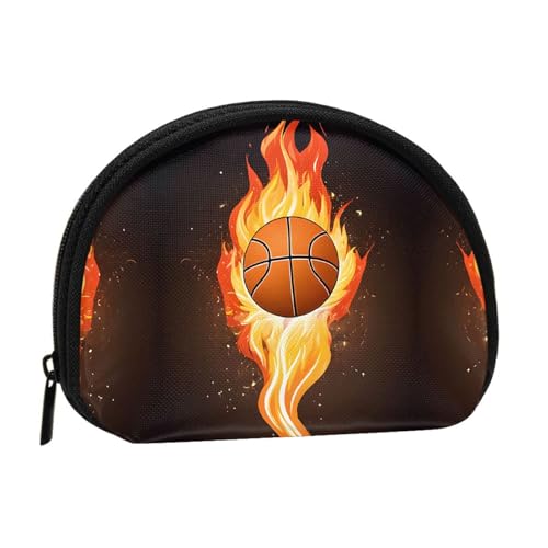 Tragbare Mini-Aufbewahrungstasche mit Basketball-Druck, Muschelform, kleine Münzgeldbörse, Muschel-Aufbewahrungstasche von ESNAIUVCD