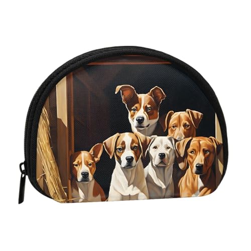 Tragbare Mini-Aufbewahrungstasche mit Bauernhoftier-Druck, Muschelform, kleine Münzgeldbörse, Muschel-Aufbewahrungstasche von ESNAIUVCD