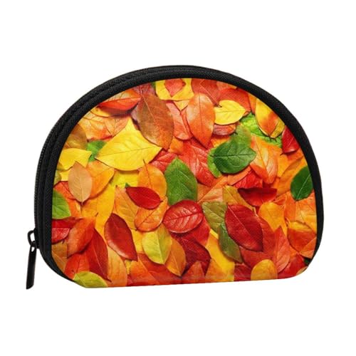 Tragbare Mini-Aufbewahrungstasche mit Blattmuster, Muschelform, kleine Münzgeldbörse, Muschel-Aufbewahrungstasche von ESNAIUVCD