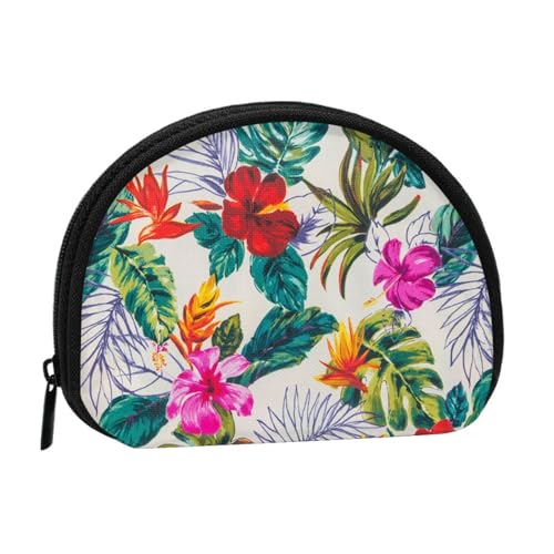 Tragbare Mini-Aufbewahrungstasche mit Blumen und Blättern, Muschelform, kleine Münzgeldbörse, Muschel-Aufbewahrungstasche von ESNAIUVCD