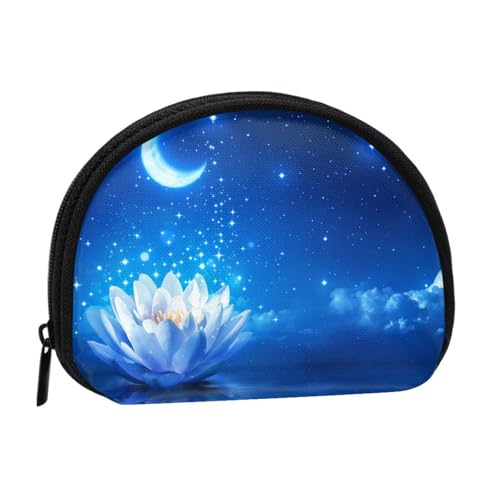 Tragbare Mini-Aufbewahrungstasche mit Blumen- und Mondaufdruck, Muschelform, kleine Münzgeldbörse, Muschel-Aufbewahrungstasche von ESNAIUVCD