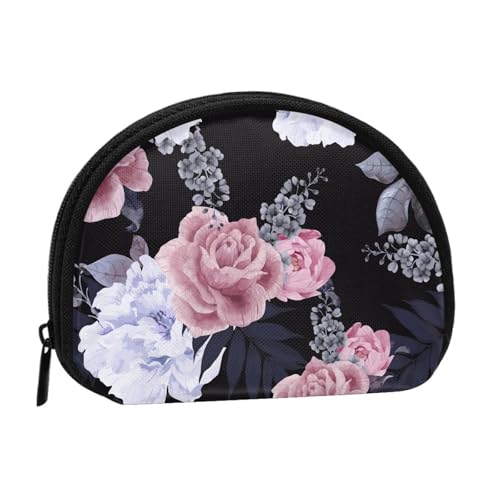 Tragbare Mini-Aufbewahrungstasche mit Blumendruck, Muschelform, kleine Münzgeldbörse, Muschel-Aufbewahrungstasche von ESNAIUVCD