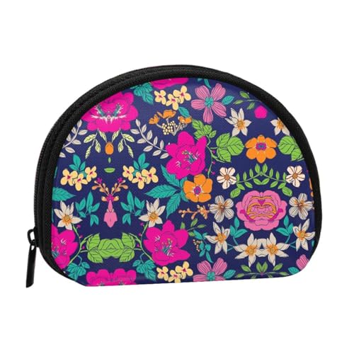 Tragbare Mini-Aufbewahrungstasche mit Blumendruck, Muschelform, kleine Münzgeldbörse, Muschel-Aufbewahrungstasche von ESNAIUVCD