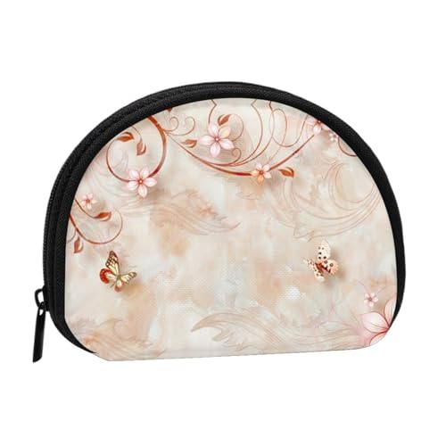 Tragbare Mini-Aufbewahrungstasche mit Blumendruck, Muschelform, kleine Münzgeldbörse, Muschel-Aufbewahrungstasche von ESNAIUVCD