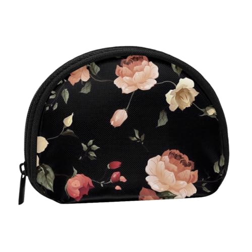 Tragbare Mini-Aufbewahrungstasche mit Blumendruck, Muschelform, kleine Münzgeldbörse, Muschel-Aufbewahrungstasche von ESNAIUVCD