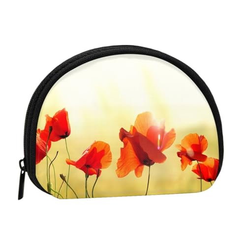 Tragbare Mini-Aufbewahrungstasche mit Blumenmotiv unter der Sonne, Muschelform, kleine Münzgeldbörse, Muschel-Aufbewahrungstasche von ESNAIUVCD