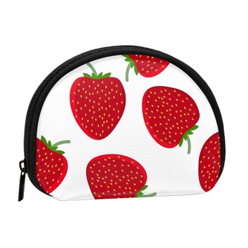 Tragbare Mini-Aufbewahrungstasche mit Erdbeermotiv, Muschelform, kleine Münzgeldbörse, Muschel-Aufbewahrungstasche von ESNAIUVCD