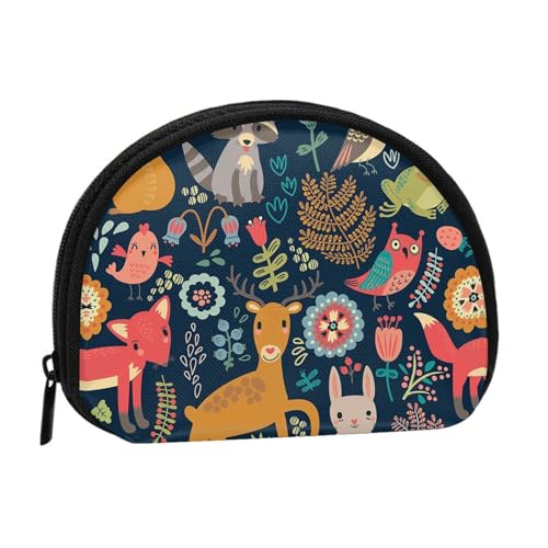 Tragbare Mini-Aufbewahrungstasche mit Eule, Kaninchen, Vögel, Fuchs, Muschelform, kleine Münzgeldbörse, Muschel-Aufbewahrungstasche von ESNAIUVCD