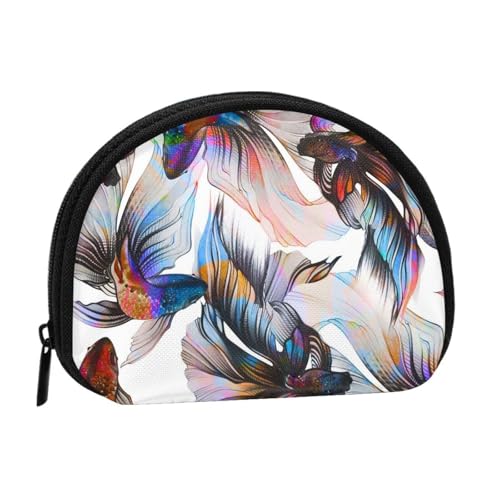 Tragbare Mini-Aufbewahrungstasche mit Fisch-Druck, Muschelform, kleine Münzgeldbörse, Muschel-Aufbewahrungstasche von ESNAIUVCD