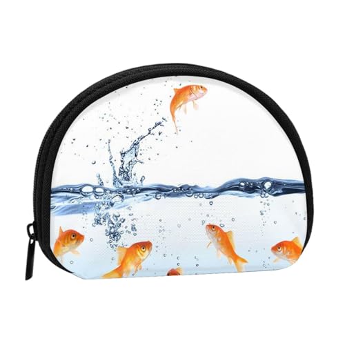 Tragbare Mini-Aufbewahrungstasche mit Fisch-in-Wasser-Druck, Muschelform, kleine Münzgeldbörse, Muschel-Aufbewahrungstasche von ESNAIUVCD