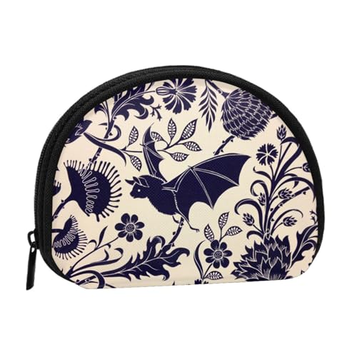 Tragbare Mini-Aufbewahrungstasche mit Fledermaus-Druck, Muschelform, kleine Münzgeldbörse, Muschel-Aufbewahrungstasche von ESNAIUVCD