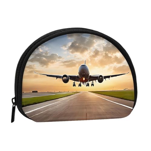 Tragbare Mini-Aufbewahrungstasche mit Flugzeugdruck, Muschelform, kleine Münzgeldbörse, Muschel-Aufbewahrungstasche von ESNAIUVCD