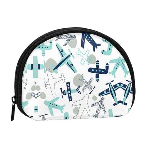 Tragbare Mini-Aufbewahrungstasche mit Flugzeugdruck, Muschelform, kleine Münzgeldbörse, Muschel-Aufbewahrungstasche von ESNAIUVCD