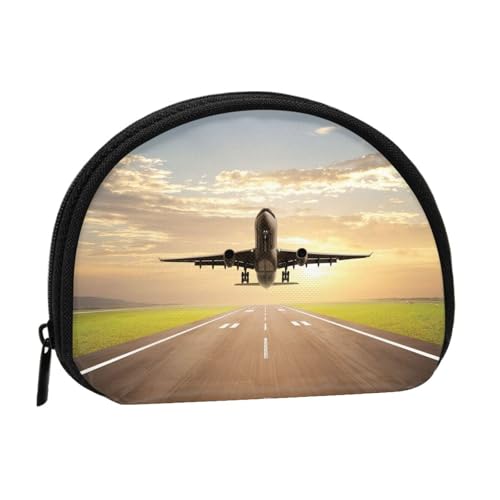 Tragbare Mini-Aufbewahrungstasche mit Flugzeugdruck, Muschelform, kleine Münzgeldbörse, Muschel-Aufbewahrungstasche von ESNAIUVCD