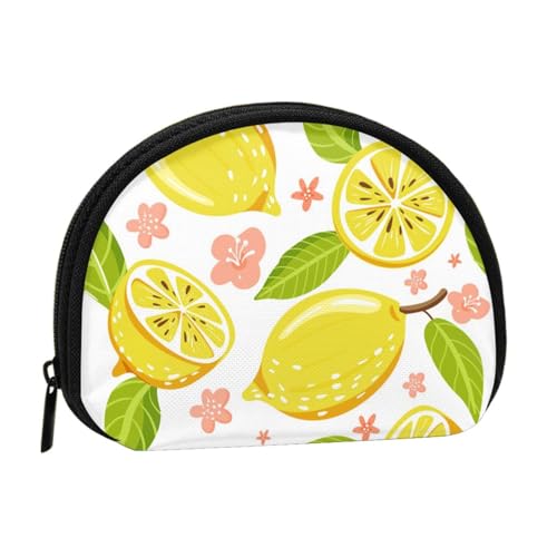 Tragbare Mini-Aufbewahrungstasche mit Früchten-Zitronen-Druck, Muschelform, kleine Münzgeldbörse, Muschel-Aufbewahrungstasche von ESNAIUVCD