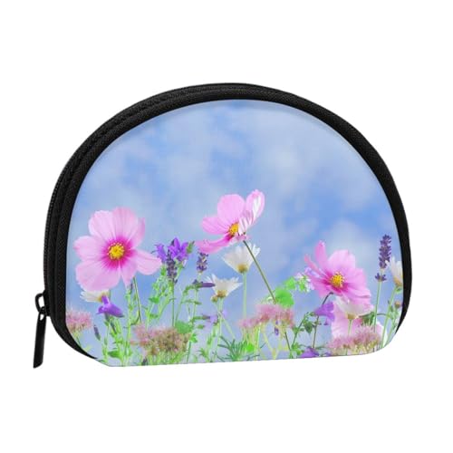Tragbare Mini-Aufbewahrungstasche mit Frühlingsblumen-Druck, Muschelform, kleine Münzgeldbörse, Muschel-Aufbewahrungstasche von ESNAIUVCD