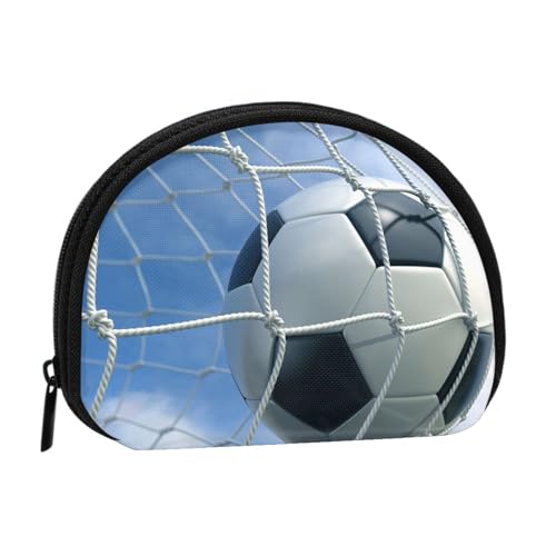 Tragbare Mini-Aufbewahrungstasche mit Fußball-Druck, Muschelform, kleine Münzgeldbörse, Muschel-Aufbewahrungstasche von ESNAIUVCD