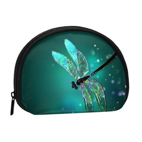 Tragbare Mini-Aufbewahrungstasche mit Galaxie-Tier-Motiv und Libellen-Motiv, Muschelform, kleine Münzgeldbörse, Muschel-Aufbewahrungstasche von ESNAIUVCD