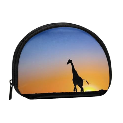 Tragbare Mini-Aufbewahrungstasche mit Giraffen-Motiv bei Sonnenuntergang von ESNAIUVCD