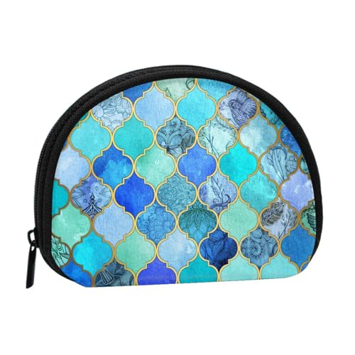 Tragbare Mini-Aufbewahrungstasche mit Gittermuster, Muschelform, kleine Münzgeldbörse, Muschel-Aufbewahrungstasche von ESNAIUVCD