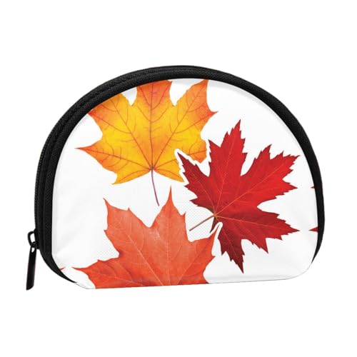 Tragbare Mini-Aufbewahrungstasche mit Herbstblatt-Motiv, Muschelform, kleine Münzgeldbörse, Muschel-Aufbewahrungstasche von ESNAIUVCD
