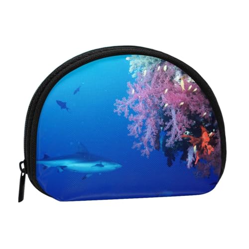 Tragbare Mini-Aufbewahrungstasche mit Korallendruck, Muschelform, kleine Münzgeldbörse, Muschel-Aufbewahrungstasche von ESNAIUVCD