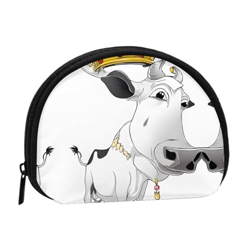 Tragbare Mini-Aufbewahrungstasche mit Kuhmotiv, Muschelform, kleine Münzgeldbörse, Muschel-Aufbewahrungstasche von ESNAIUVCD