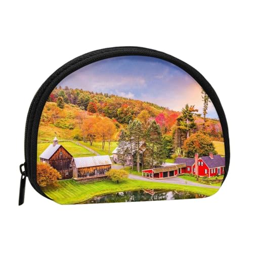 Tragbare Mini-Aufbewahrungstasche mit Landhaus-Motiv, Muschelform, kleine Münzgeldbörse, Muschel-Aufbewahrungstasche von ESNAIUVCD