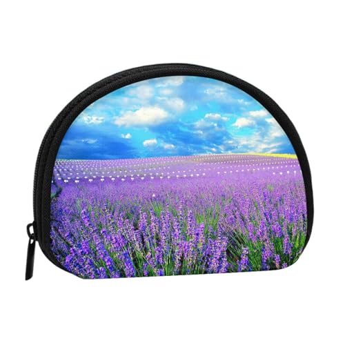 Tragbare Mini-Aufbewahrungstasche mit Lavendel-Druck, Muschelform, kleine Münzgeldbörse, Muschel-Aufbewahrungstasche von ESNAIUVCD