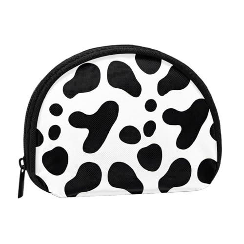 Tragbare Mini-Aufbewahrungstasche mit Leopardenmuster, Muschelform, kleine Münzgeldbörse, Muschel-Aufbewahrungstasche, Schwarz von ESNAIUVCD