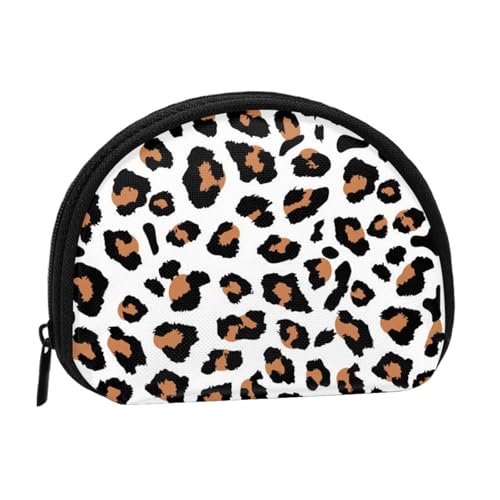 Tragbare Mini-Aufbewahrungstasche mit Leopardenmuster, Muschelform, kleine Münzgeldbörse, Muschel-Aufbewahrungstasche von ESNAIUVCD