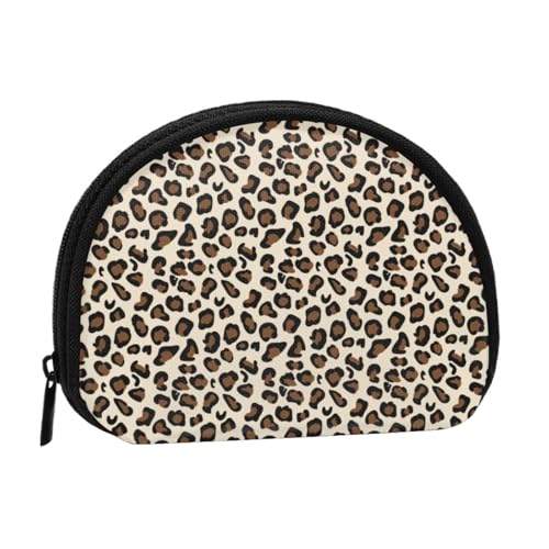 Tragbare Mini-Aufbewahrungstasche mit Leopardenmuster in Muschelform, kleine Münzgeldbörse, Muschel-Aufbewahrungstasche von ESNAIUVCD