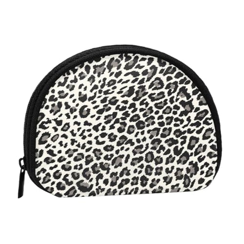 Tragbare Mini-Aufbewahrungstasche mit Leopardenmuster in Muschelform, kleine Münzgeldbörse, Muschel-Aufbewahrungstasche von ESNAIUVCD