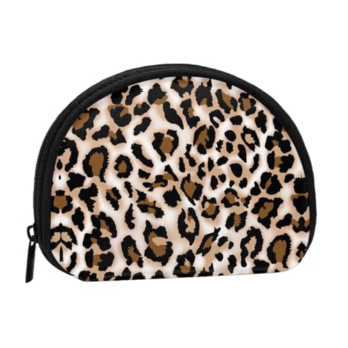 Tragbare Mini-Aufbewahrungstasche mit Leopardenmuster in Muschelform, kleine Münzgeldbörse, Muschel-Aufbewahrungstasche von ESNAIUVCD