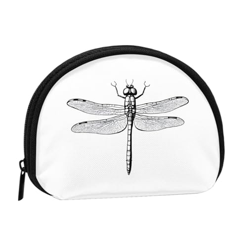 Tragbare Mini-Aufbewahrungstasche mit Libellen-Druck, Muschelform, kleine Münzgeldbörse, Muschel-Aufbewahrungstasche von ESNAIUVCD