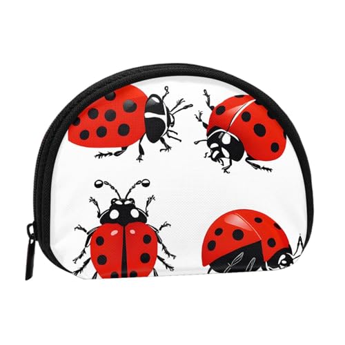 Tragbare Mini-Aufbewahrungstasche mit Marienkäfer-Druck, Muschelform, kleine Münzgeldbörse, Muschel-Aufbewahrungstasche von ESNAIUVCD