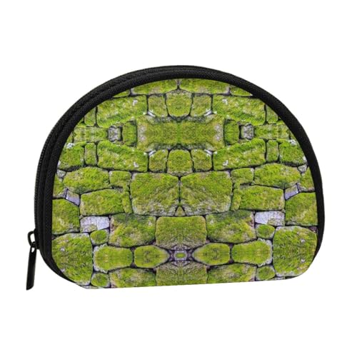 Tragbare Mini-Aufbewahrungstasche mit Moosstein-Pflaster-Druck, Muschelform, kleine Münzgeldbörse, Muschel-Aufbewahrungstasche von ESNAIUVCD
