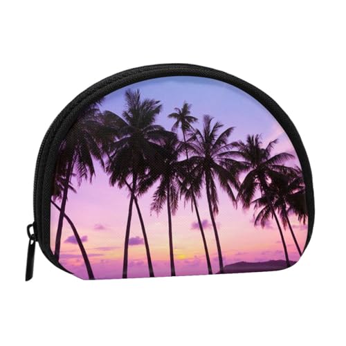 Tragbare Mini-Aufbewahrungstasche mit Palmendruck, Muschelform, kleine Münzgeldbörse, Muschel-Aufbewahrungstasche von ESNAIUVCD