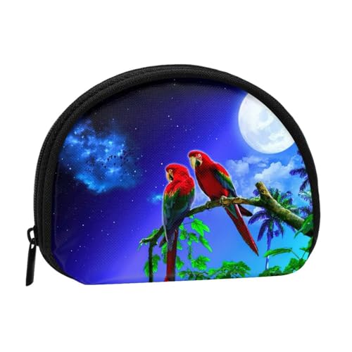 Tragbare Mini-Aufbewahrungstasche mit Papageien-Druck, Muschelform, kleine Münzgeldbörse, Muschel-Aufbewahrungstasche von ESNAIUVCD