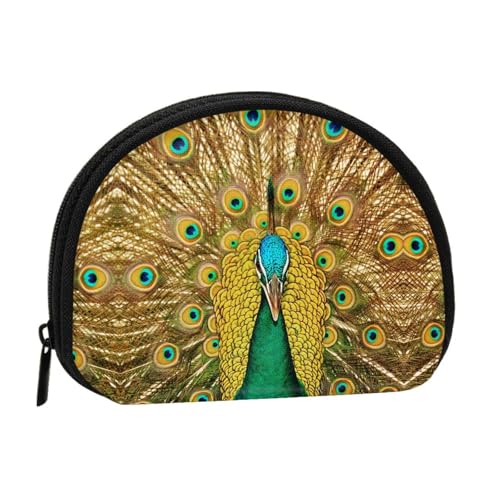 Tragbare Mini-Aufbewahrungstasche mit Pfauenmotiv, Muschelform, kleine Münzgeldbörse, Muschel-Aufbewahrungstasche von ESNAIUVCD