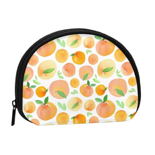 Tragbare Mini-Aufbewahrungstasche mit Pfirsichdruck, Muschelform, kleine Münzgeldbörse, Muschel-Aufbewahrungstasche von ESNAIUVCD