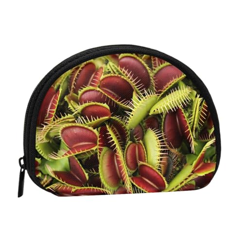 Tragbare Mini-Aufbewahrungstasche mit Pflanzendruck, Muschelform, kleine Münzgeldbörse, Muschel-Aufbewahrungstasche von ESNAIUVCD