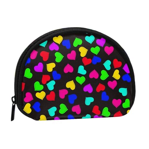 Tragbare Mini-Aufbewahrungstasche mit Regenbogen-Herzen, Muschelform, kleine Münzgeldbörse, Muschel-Aufbewahrungstasche von ESNAIUVCD