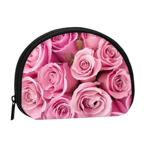 Tragbare Mini-Aufbewahrungstasche mit Rosenmuster, Muschelform, kleine Münzgeldbörse, Muschel-Aufbewahrungstasche von ESNAIUVCD