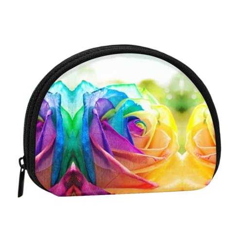 Tragbare Mini-Aufbewahrungstasche mit Rosenmuster, Muschelform, kleine Münzgeldbörse, Muschel-Aufbewahrungstasche von ESNAIUVCD