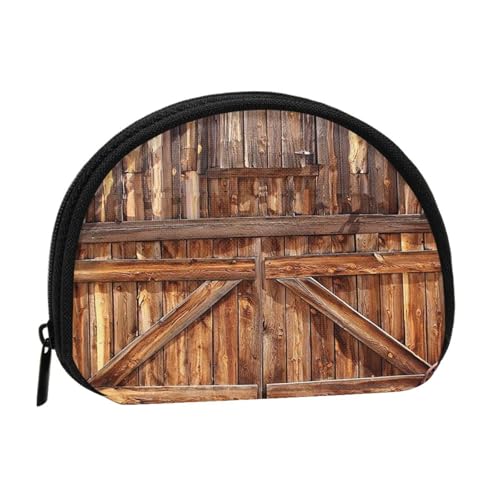 Tragbare Mini-Aufbewahrungstasche mit Scheunentür-Druck, Muschelform, kleine Münzgeldbörse, Muschel-Aufbewahrungstasche von ESNAIUVCD