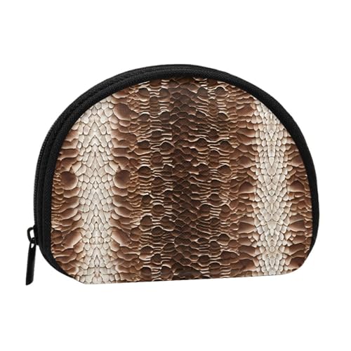 Tragbare Mini-Aufbewahrungstasche mit Schlangenhaut-Druck, Muschelform, kleine Münzgeldbörse, Muschel-Aufbewahrungstasche von ESNAIUVCD