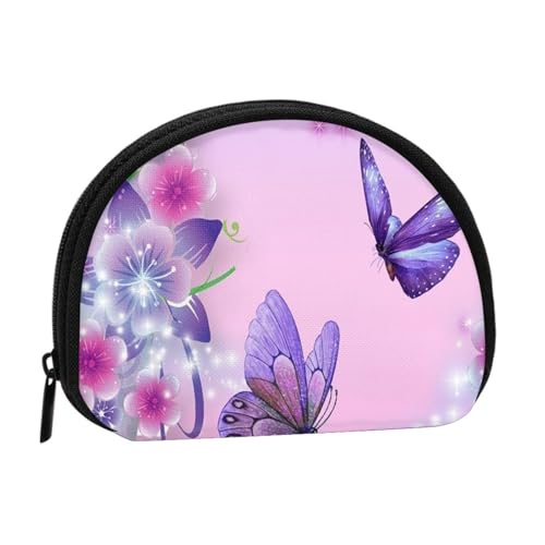 Tragbare Mini-Aufbewahrungstasche mit Schmetterlings-Aufdruck, Muschelform, kleine Münzgeldbörse, Muschel-Aufbewahrungstasche von ESNAIUVCD