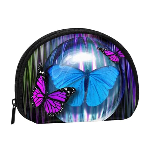 Tragbare Mini-Aufbewahrungstasche mit Schmetterlings-Aufdruck, Muschelform, kleine Münzgeldbörse, Muschel-Aufbewahrungstasche von ESNAIUVCD